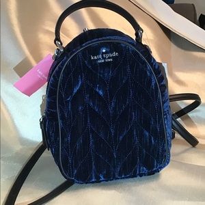 Kate Spade Teal Velvet Small Back Pack